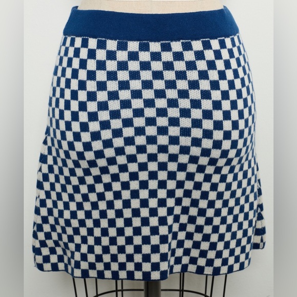 Checkerboard-Patterned Fitted A-line Mini skirt [NEW] - Picture 3 of 3
